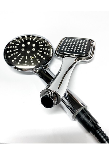 Siyah Çift Duş Başlıklı Şık ve Modern Duş Seti fiyatları
