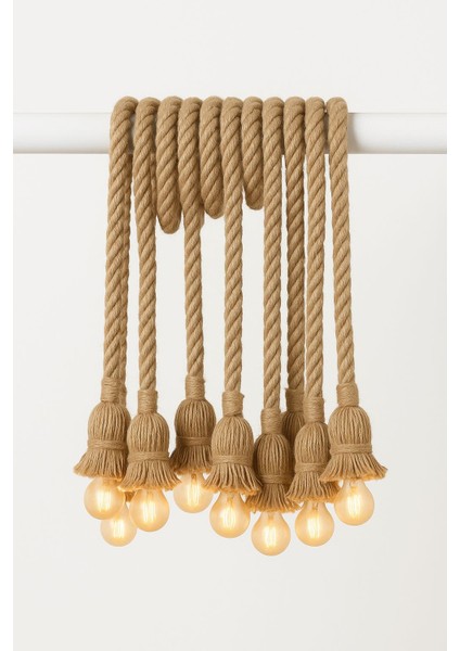 Jüt Halat Sarkıt Avize 20 mm Kablo Duy ( 5 adet ) fiyatları