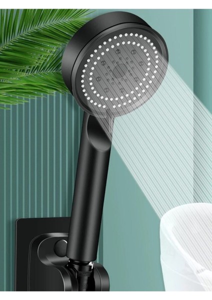 Yüksek Basınçlı 5 Fonksiyonlu Ayarlanabilir Duş Başlığı Siyah