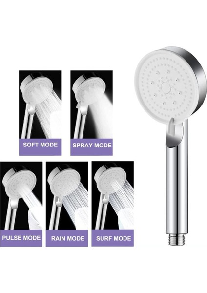 Yüksek Basınçlı 5 Fonksiyonlu Ayarlanabilir Duş Başlığı Siyah modelleri