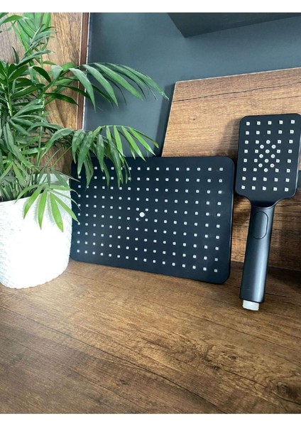 20X30 Mat Siyah El Duş Tepe Fleko Dd5