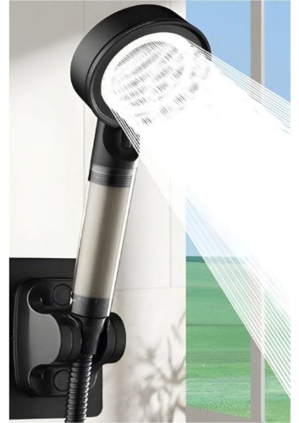 Siyah 5 Fonksiyonlu Çelik Turbo Jet Duş Başlığı, Su Tasarruflu ve Filtreli fiyatları