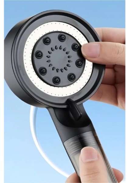 Siyah 5 Fonksiyonlu Çelik Turbo Jet Duş Başlığı, Su Tasarruflu ve Filtreli fırsatları