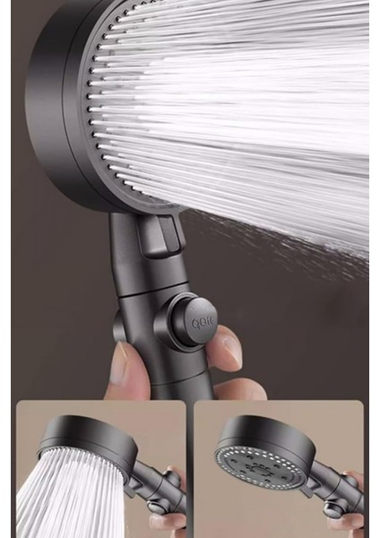 5 Fonksiyonlu Siyah Duş Başlığı Seti, 150 cm Hortum ve Askı Aparatı ile fırsatları