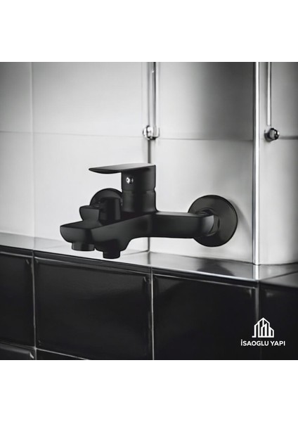 Şık Siyah Yağmurlamalı Duş Seti, Pirinç Batarya ile Komple ve Kaliteli fiyatları