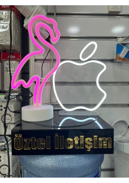 Flamingo Figürlü LED Masa Üstü Hediyelik Aksesuar Dtgo Premium LED Masa Üstü Pembe Flamingo LED