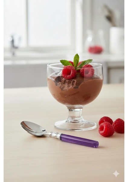 6 Lı Paslanmaz Çelik Mor Tatlı Kaşığı Seti fiyatları