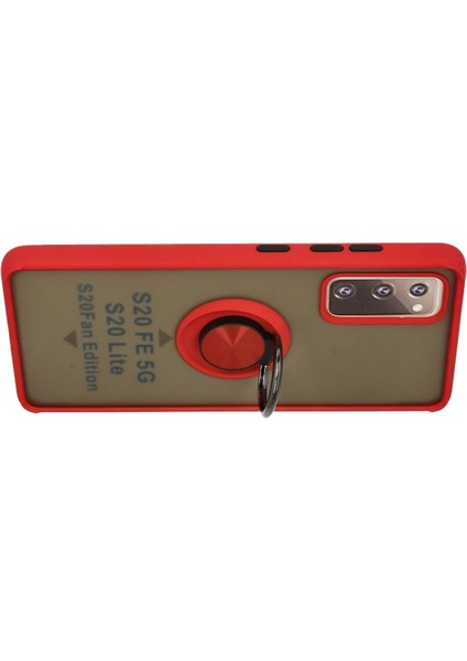 Zengezur Newface Samsung Galaxy S20 Fe Kılıf Montreal Yüzüklü Silikon Kapak - Kırmızı modelleri