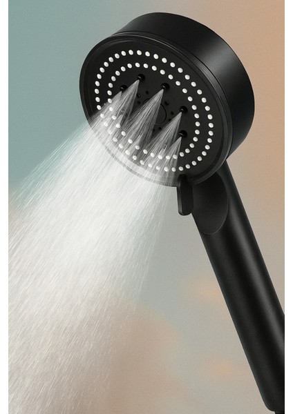 Çok Fonksiyonlu Ayarlanabilir Siyah El Duşu, Yüksek Basınçlı, Turbo Tasarım indirimleri