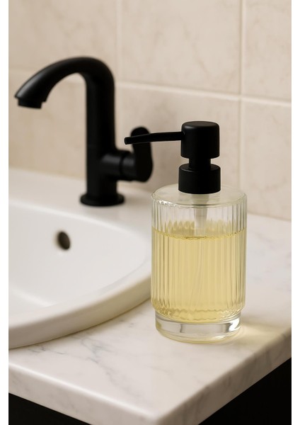 Cam Şeffaf Sıvı Sabunluk 200 ml Banyo Lavabo modelleri