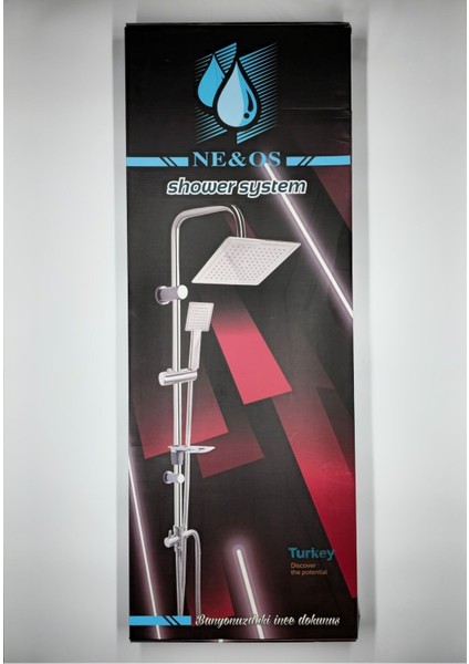 Modern Kare Robot Duş Seti, Şık Gri Tasarım ve Kolay Kullanım Rahatlığıyla.