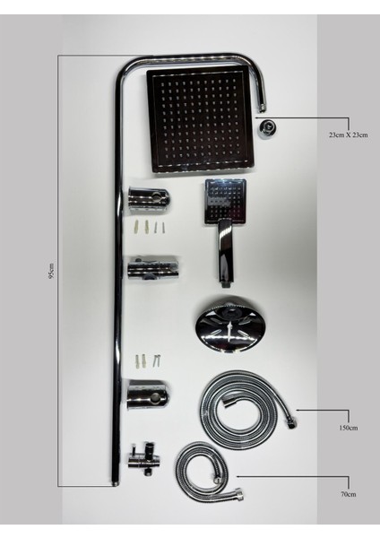 Modern Kare Robot Duş Seti, Şık Gri Tasarım ve Kolay Kullanım Rahatlığıyla. modelleri