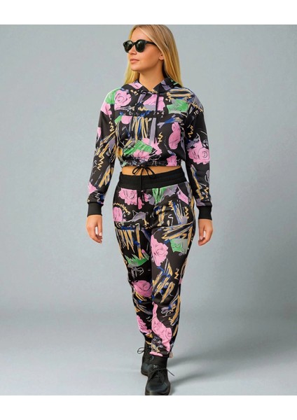 Gigi Dijital Baskı Kapüşonlu Dalgıç Eşofman Takım