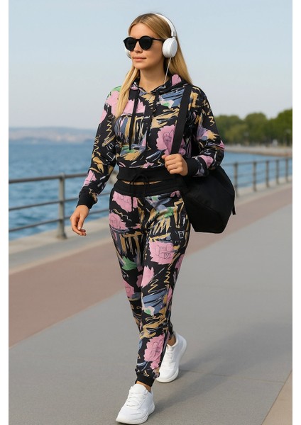 Gigi Dijital Baskı Kapüşonlu Dalgıç Eşofman Takım fiyatları