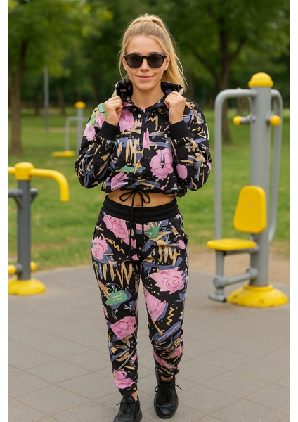 Gigi Dijital Baskı Kapüşonlu Dalgıç Eşofman Takım fırsatları