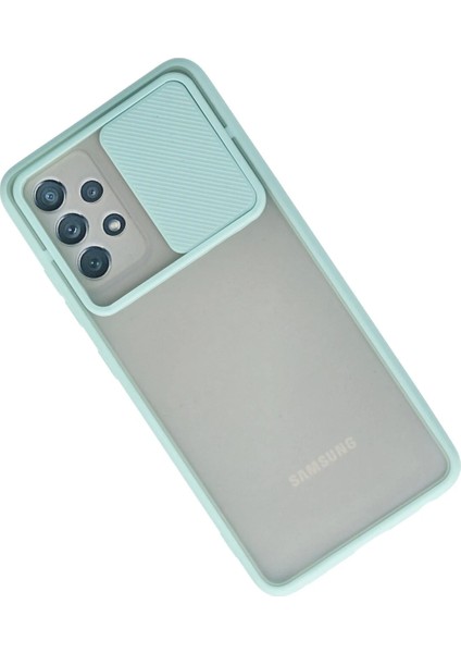 Zengezur Newface Samsung Galaxy A32 Kılıf Palm Buzlu Kamera Sürgülü Silikon - Turkuaz fiyatları