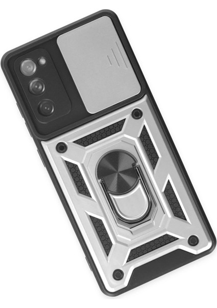 Zengezur Newface Samsung Galaxy S20 Fe Kılıf Pars Lens Yüzüklü Silikon - Gümüş modelleri