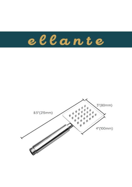 Paslanmaz Çelik Kare Duş Başlığı, Kireç Engelleyici, Yüksek Kalite