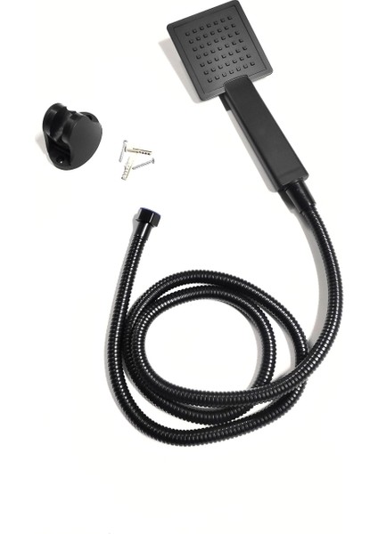 Siyah Duş Seti, 150 cm Paslanmaz Hortum ve Askı Mafsal ile Konforlu Kullanım modelleri