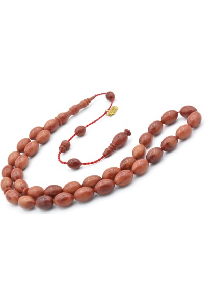 Hakkı Usta Imzalı Beyzi Kesim Hareli Turuncu Sıkma Kehribar Tesbih Bilek Boy fiyatları