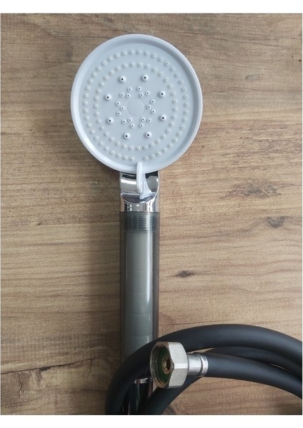 Filtreli Krom Beyaz Spa Modlu Duş Başlığı ve Siyah Pvc Duş Hortum Seti fiyatları