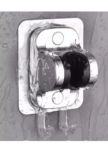 Krom Yapışkanlı Duş Başlığı ve Lif Askısı Seti, Vidasız Montaj, Beyaz modelleri