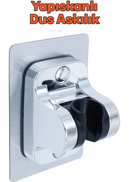 Krom Kendinden Yapışkanlı Nano Duş Başlığı Askısı, 15 kg Taşıma Kapasitesi