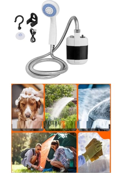 Taşınabilir USB Şarjlı El Duşu Seti, Kamp, Tatil, Seyahat ve Banyo Için Ideal modelleri