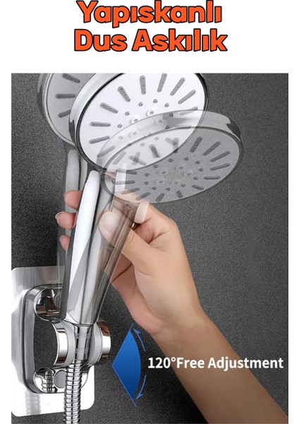 Krom Kendinden Yapışkanlı Nano Duş Başlığı Askısı, 15 kg Taşıma Kapasitesi indirimleri