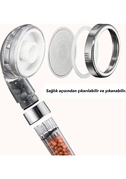 Renkli, 3 Modlu, Güçlü Akışlı, Tasarruflu Duş Başlığı, Filtreli ve Boncuklu Tasarım modelleri