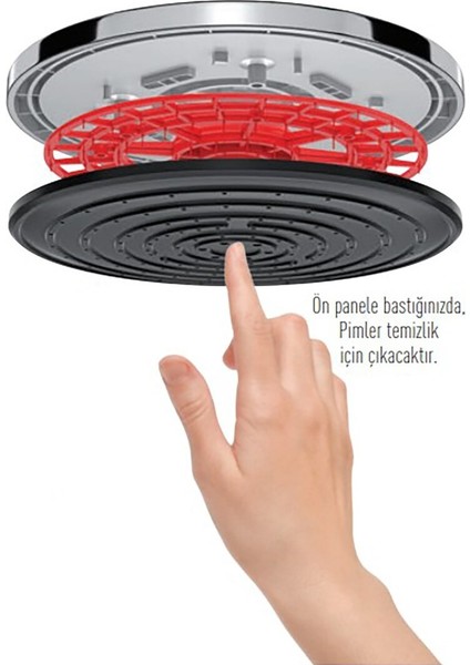 Siyah Selfio Tepe Duşu, Şık ve Modern Tasarım, Kaliteli Performans