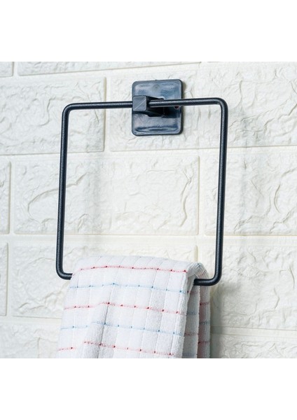 Buffer® Kendiliğinden Yapışkanlı Siyah Paslanmaz Metal Kare Havluluk
