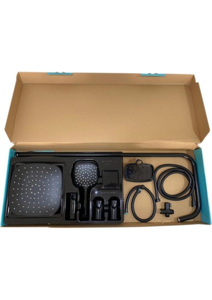 Şık Siyah Kare Tepe ve Robot Duş Seti, Modern ve Kullanışlı Tasarım modelleri