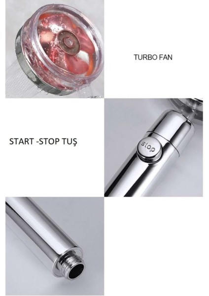 360 Derece Oynar ve Animasyonlu Stop Özellikli Duş Başlığı indirimleri