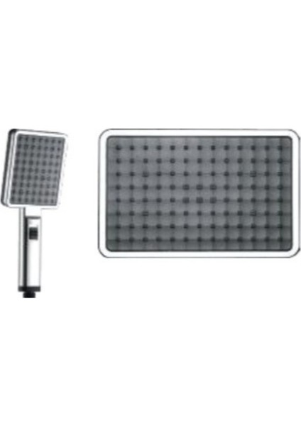 Kare Tasarımlı Krom Paslanmaz Duş Başlığı ve El Duşu Seti, Şık ve Dayanıklı Kullanım