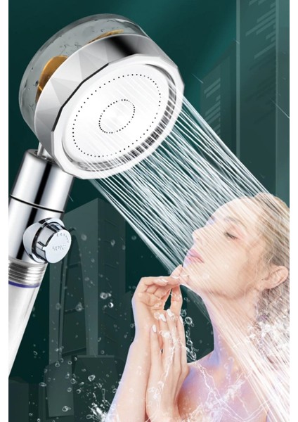 360° Dönebilen, Ayarlanabilir, Tazyikli ve Su Tasarruflu Duş Başlığı