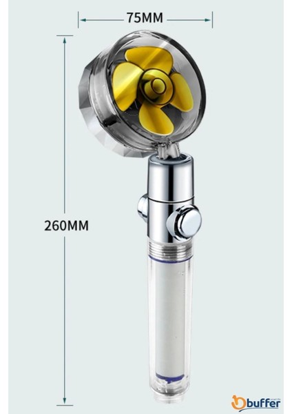 360° Dönebilen, Ayarlanabilir, Tazyikli ve Su Tasarruflu Duş Başlığı