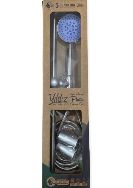 5 Fonksiyonlu Hidro Masajlı Tasarruflu Sürgülü Duş Seti Başlığı fiyatları