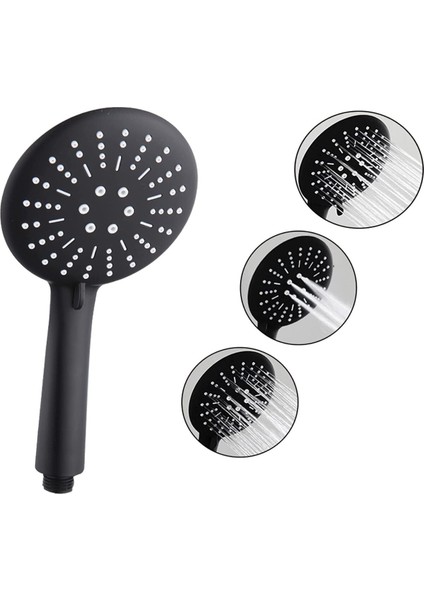Şık Siyah 3 Fonksiyonlu Duş Başlığı, Banyo Konforu Için Mükemmel Seçim