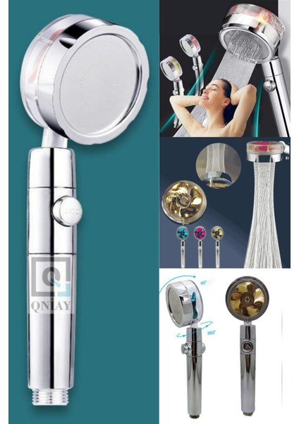 Pembe Turbo Duş Başlığı, 360° Döner, Start Stop Tuşu, Yeni Tasarım fiyatları