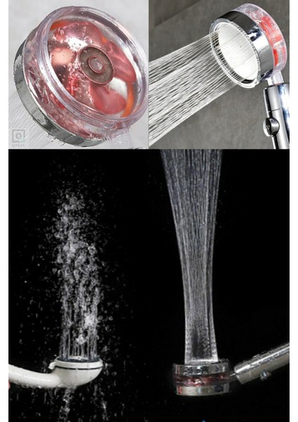 Pembe Turbo Duş Başlığı, 360° Döner, Start Stop Tuşu, Yeni Tasarım modelleri