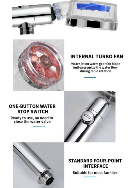 Pembe Turbo Duş Başlığı, 360° Döner, Start Stop Tuşu, Yeni Tasarım fırsatları