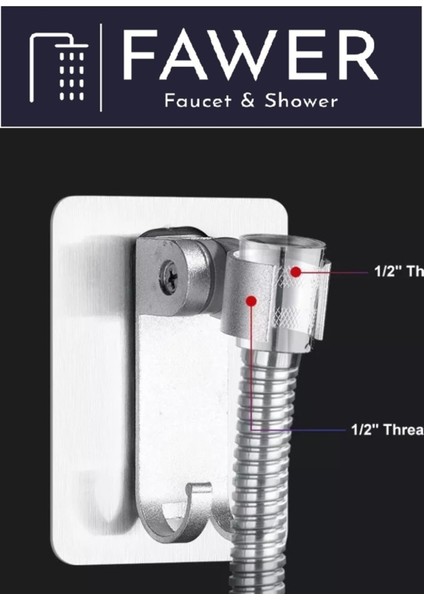 5 Fonksiyonlu Krom Yapışkan Duş Seti ve Başlığı modelleri