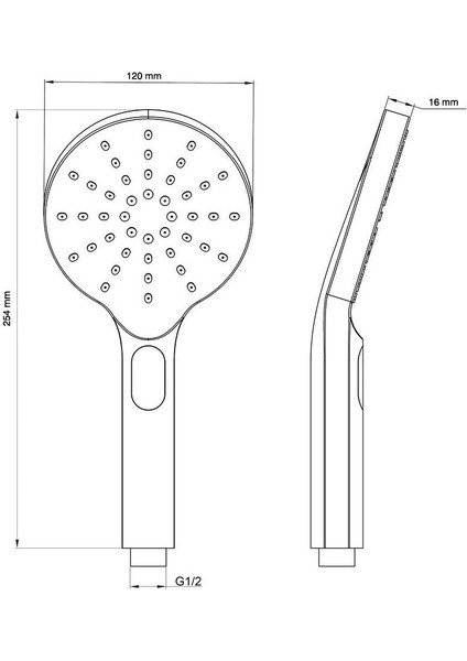 3 Fonksiyonlu Oval El Duş Başlığı - Gri KE121 modelleri