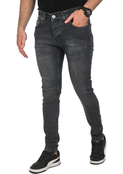 Slim Fit Likralı Kot Pantolon Taşlanmış Jeans 2508180
