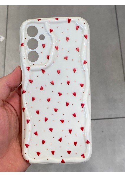 Samsung A14 Uyumlu Darbe Emici Kalp Desenli Sert Silikon Kılıf