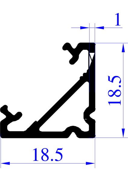 Köşe LED Profil Kanal Alüminyum Eloksallı 18X18MM Opak Şeffaf Pleksi Kapaklı Yan Kapak Alt Tutucu 1 Metre Şerit Aydınlatma 8987 fiyatları