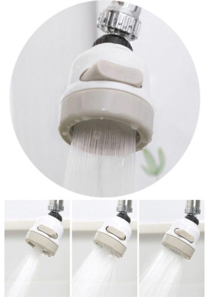 Beyaz 3 Fonksiyonlu Oynar Musluk Başlığı Tasarruflu ve Pratik Kullanım