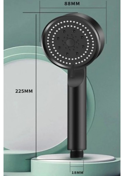 Iki Parçalı 5 Kademeli Masajlı Modern Tasarımlı Duş Başlığı Siyah fiyatları
