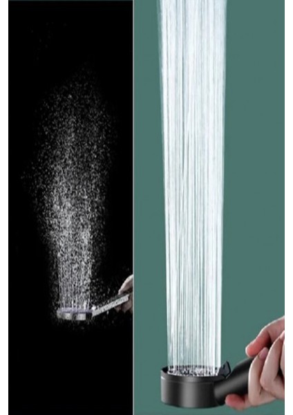 Iki Parçalı 5 Kademeli Masajlı Modern Tasarımlı Duş Başlığı Siyah modelleri